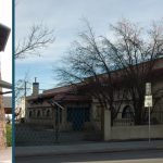 Grand retail space in Delta, Colorado, featuring a distinctive building facade with a blue entrance and surrounding trees, relevant to recent commercial property sales by Rocky Mountain Commercial Real Estate.