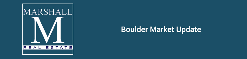 Boulder Market Update on dark teal background featuring Marshall Real Estate logo for Rocky Mountain Commercial Real Estate.
