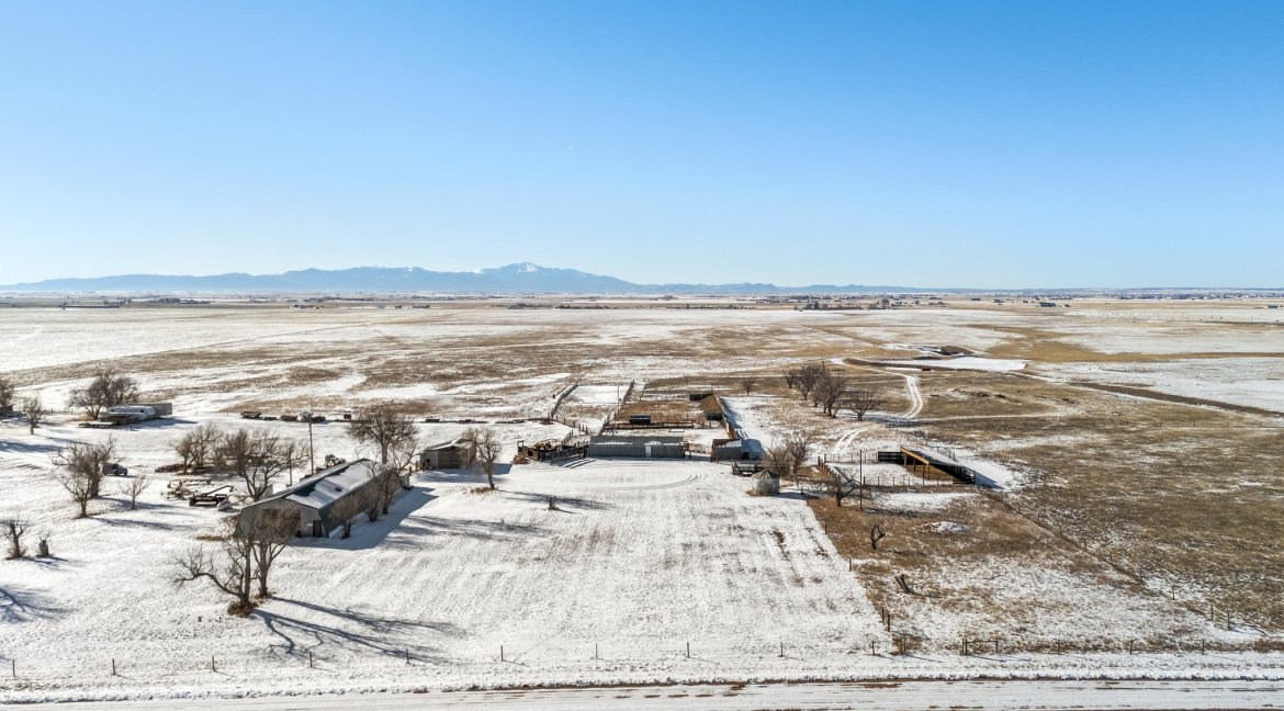 JEB Ranch aerial with mountain views