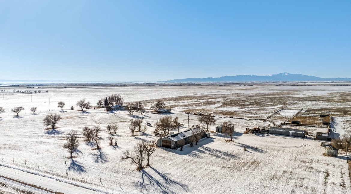 JEB Ranch aerial with mountain views