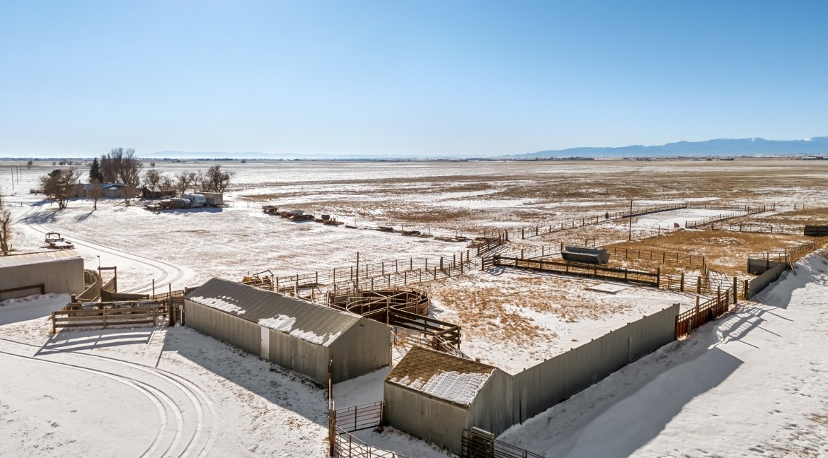 JEB Ranch aerial with mountain view