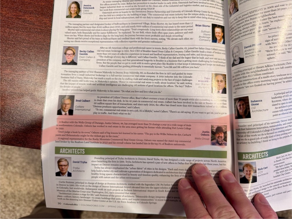 Justin Osborn, Realtor at Wells Group, featured in ColoradoBiz magazine Spring 2025, discussing real estate insights and experiences.
