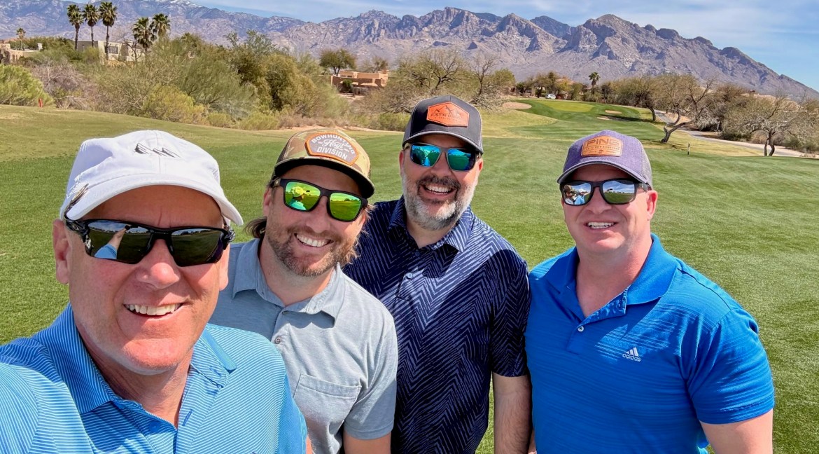 Justin and David Golfing