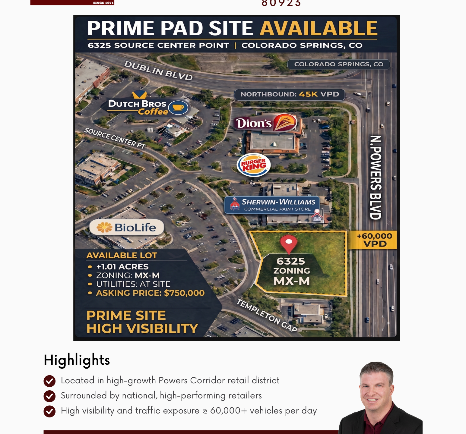 Prime Retail Land in Colorado Springs | High Visibility | National Retail Neighbors | Powers & Dublin